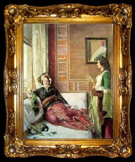 framed  unknow artist Arab or Arabic people and life. Orientalism oil paintings 166, ta009-2